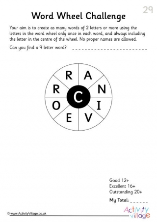 Word Wheel Challenge 29