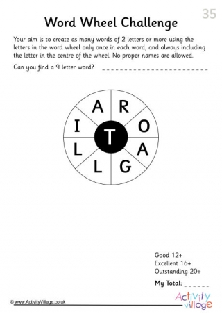 Word Wheel Challenge 35