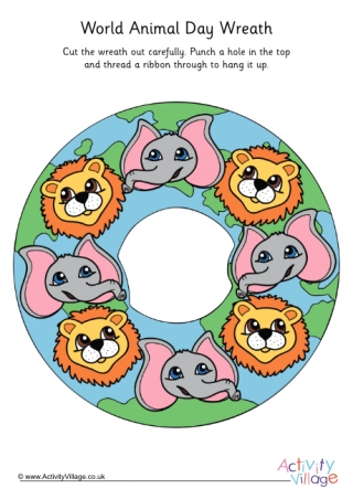 World Animal Day Wreath Printable