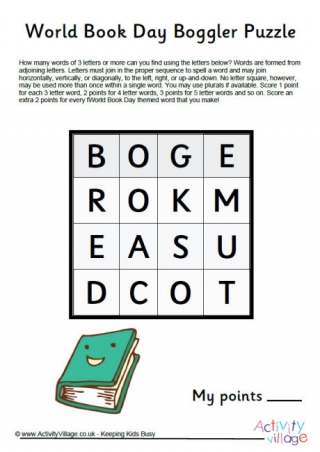 World Book Day Boggler Puzzle