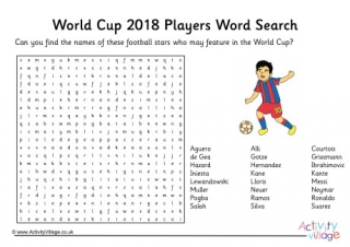 world cup 2018 countries word search