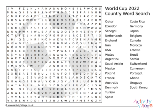 World Cup 2022 Country Word Search