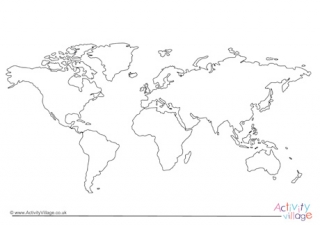 World Outline Map Without Borders