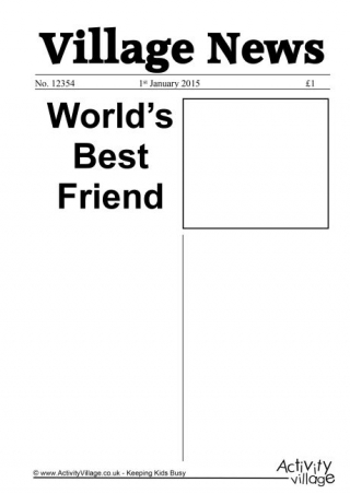 World's Best Friend Newspaper Writing Prompt