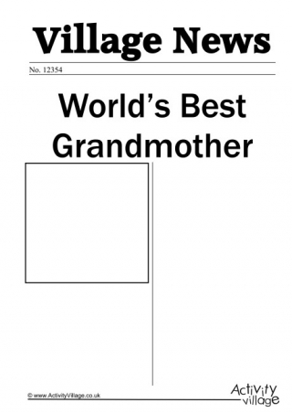 World's Best Grandmother Newspaper Writing Prompt