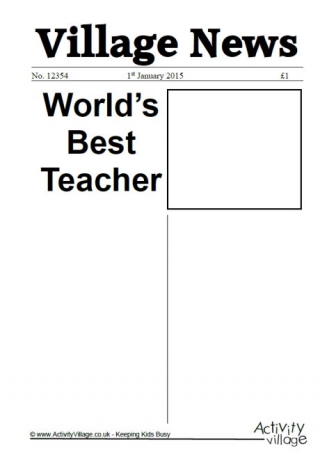World's Best Teacher Newspaper Writing Prompt