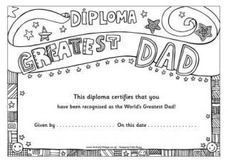 Worlds Greatest Dad Diploma 
