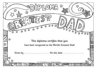 Worlds Greatest Dad Diploma 