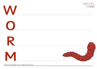 Worm Acrostic Poem Printable