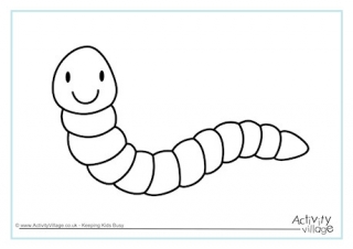 Worm Colouring Page