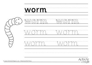 Worm Handwriting Worksheet