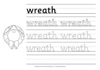 Wreath Handwriting Worksheet