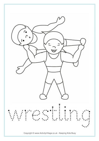 Wrestling Tracing Worksheet