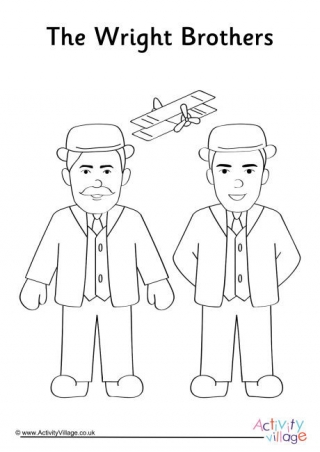 Wright Brothers Colouring Page