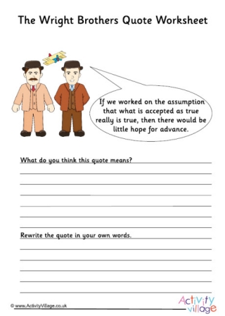 Wright Brothers Quote Worksheet