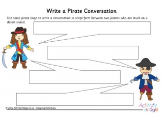Write a Pirate Conversation Worksheet