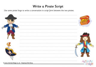 Write a Pirate Script Worksheet