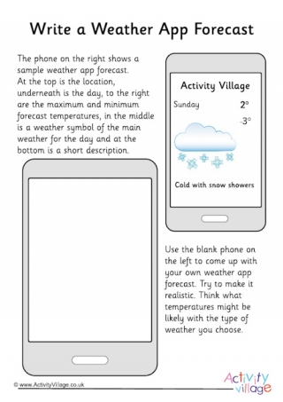 Write a Weather App Forecast Worksheet