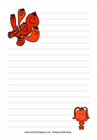 Monster Writing Paper Orange