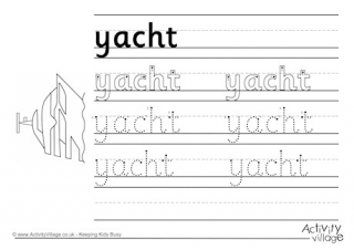 Yacht Handwriting Worksheet