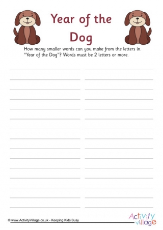 Year Of The Dog How Many Words