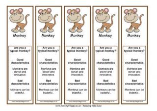 Year of the Monkey Bookmark