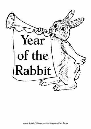 Year of the Rabbit colouring page