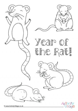 Year of the Rat Colouring Page 2