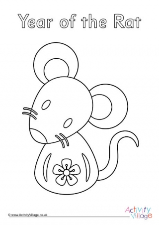 Year of the Rat Colouring Page 3