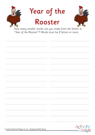 Year Of The Rooster How Many Words
