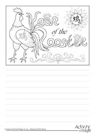 Year Of The Rooster Story Paper