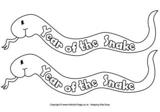Year of the Snake colouring bookmarks