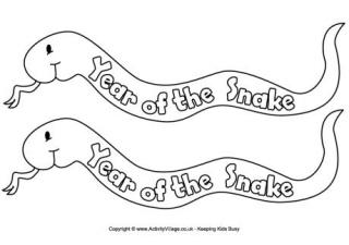 Happy Year of the Snake Colouring