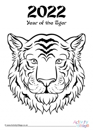 Year of the Tiger Colouring Page 2