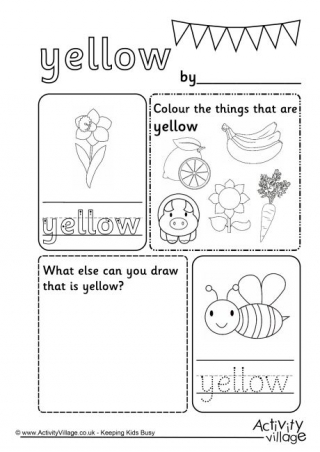 Yellow Colour Worksheet