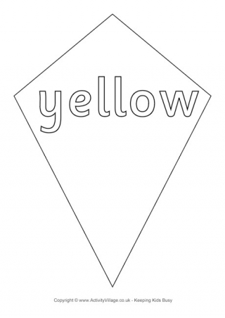 Yellow Kite Colouring Page