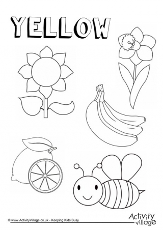 Yellow Things Colouring Page