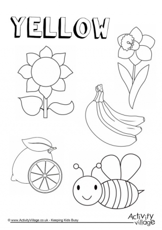 Yellow Things Colouring Page