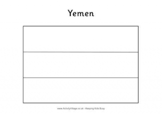 Yemen Flag Colouring Page