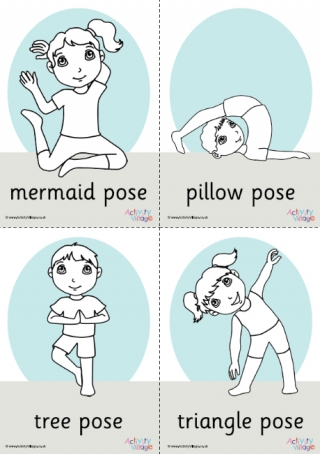 Yoga Pose Colouring Pages