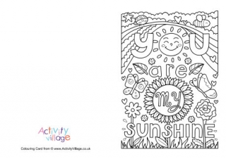 You Are My Sunshine Colouring Card