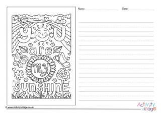 You Are My Sunshine Story Paper