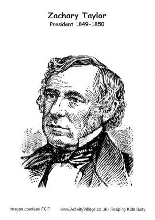 Zachary Taylor Colouring Page