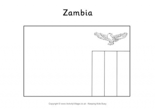 Zambia Flag Colouring Page
