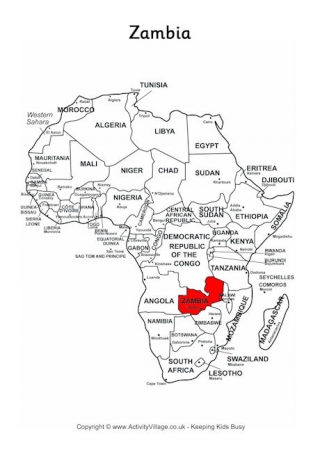 Zambia On Map Of Africa