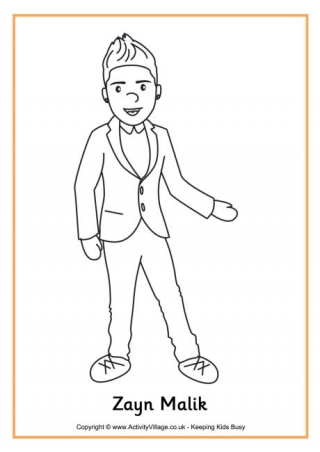 Zayn Malik Colouring Page