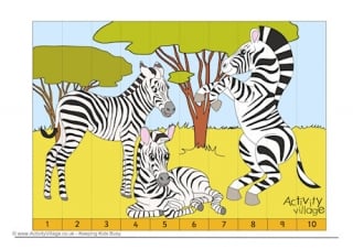 Zebra Counting Jigsaw
