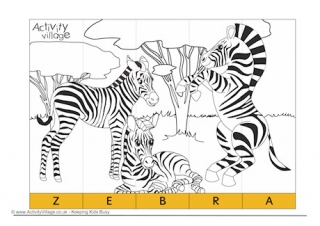 Zebra Spelling Jigsaw