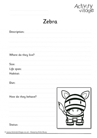 Zebra Worksheet