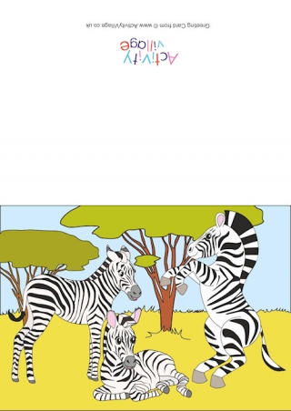 Zebras Scene Card